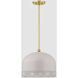 Liba 1 Light 15 inch Aged Brass/Soft Peignoir Pendant Ceiling Light